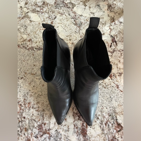 Acne Studios Jemma PointyToe Black Leather Stiletto Heel Bootie - Size 38 (US 8) - Picture 15 of 16